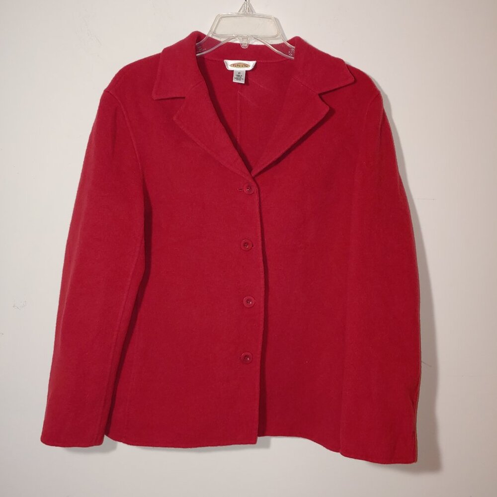 Talbots 100% Wool Button Closure Cardigan Size 10 Red
